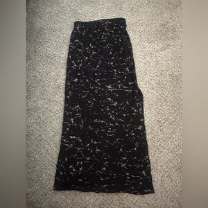 Full Tilt Black Maxi Skirt with Cream Fleck Print
